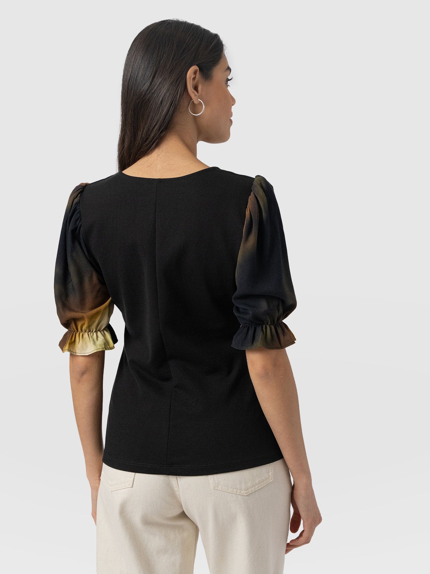 Tori Puff Sleeve Top - Yellow Gradient - Women's T-shirts | Saint + Sofia® USA